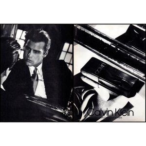 1987 Calvin Klein Cologne for Men 2 Page Vintage Print Ad Fragrance Wall Art